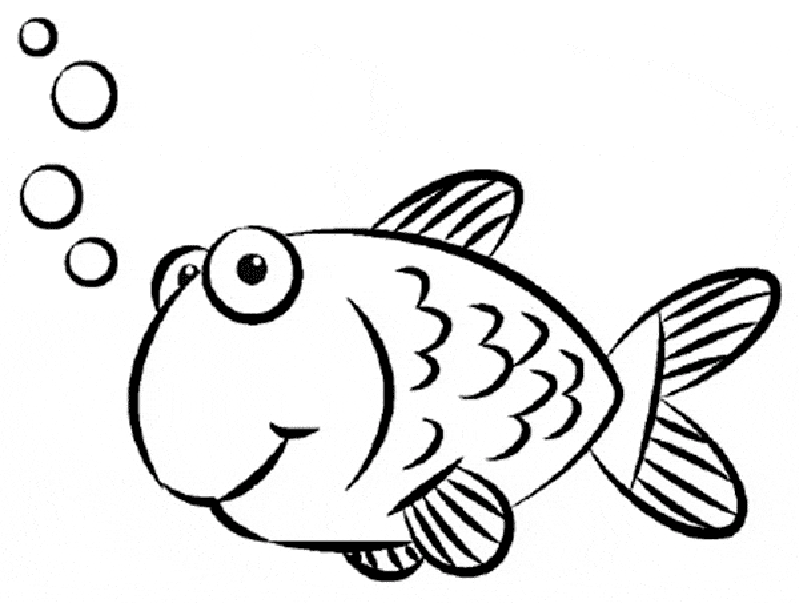 Happy Goldfish Coloring Page