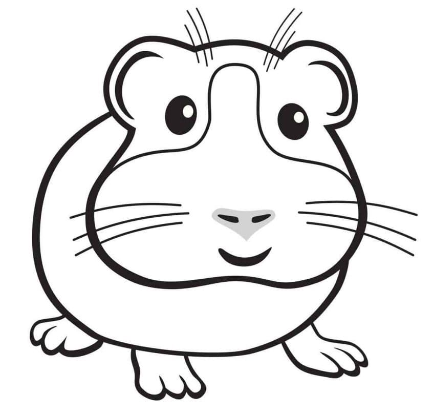 Happy Guinea Pig Coloring Page