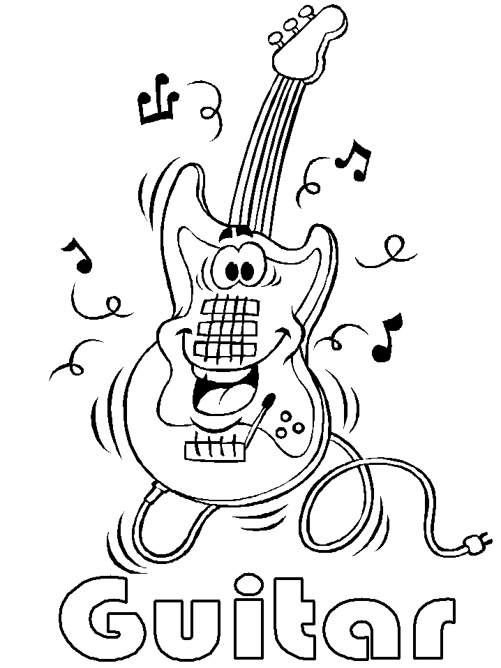 Happy Guitars Coloring Page