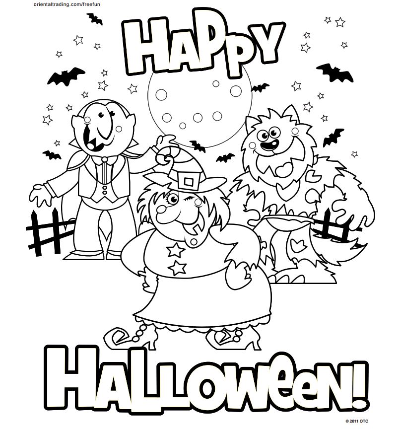 Happy Halloween 2017 Coloring Page
