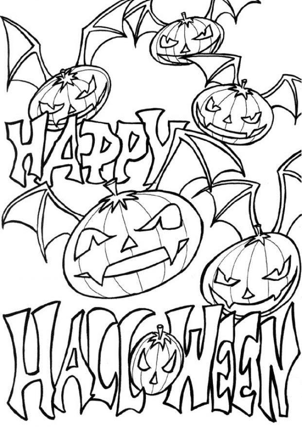 Happy Halloween Free Printable Pumpkin Kids Coloring Page