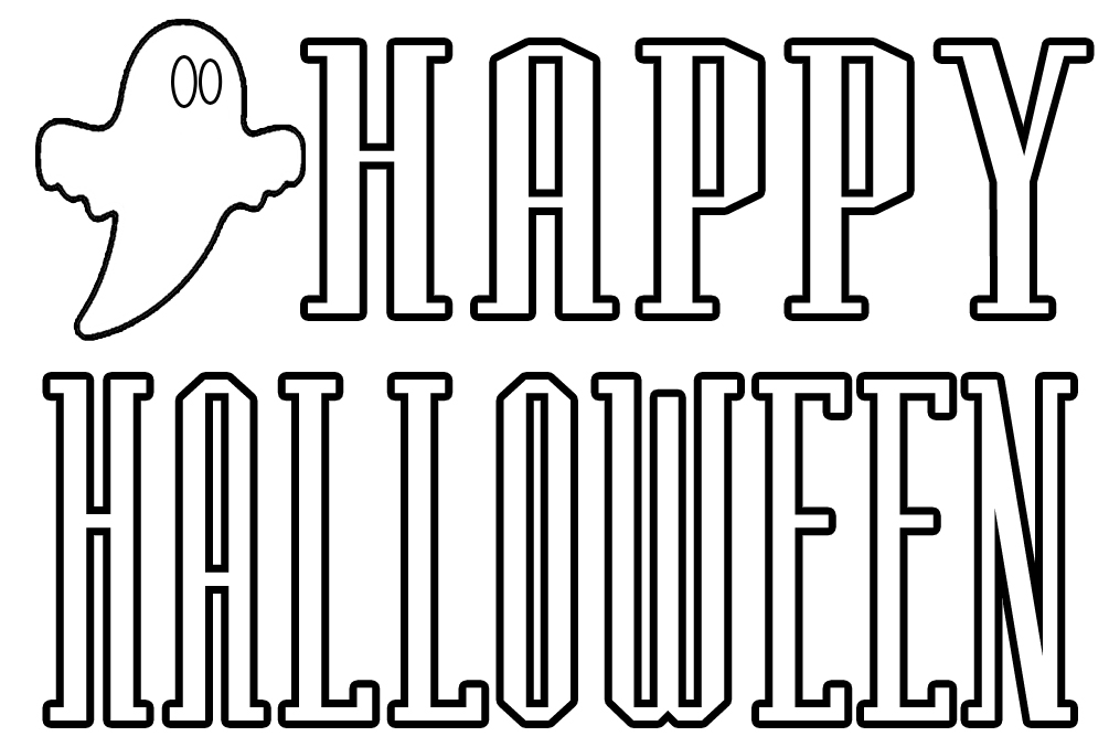Happy Halloween For Kids Print Coloring Page