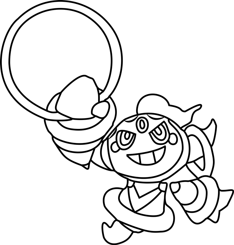 Happy Hoopa Pokemon Coloring Page