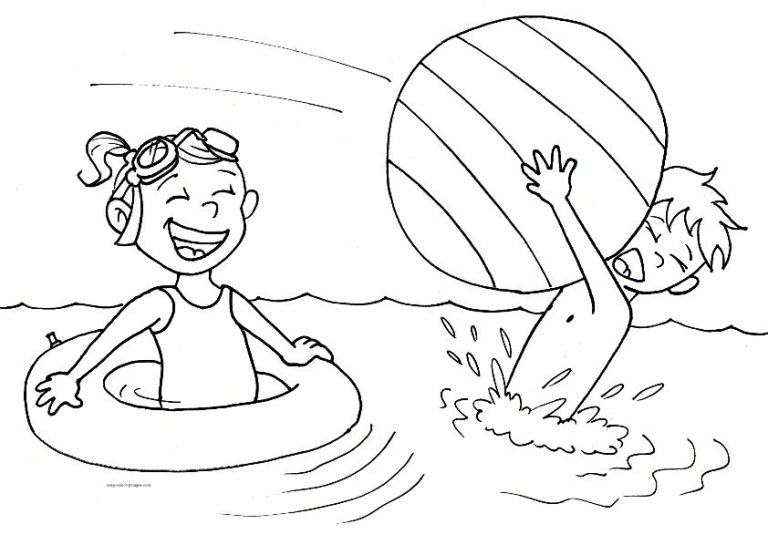 Happy Kids In A Summer Day F360 Coloring Page