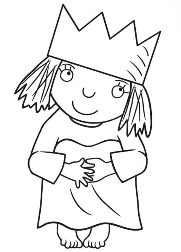 Happy Little Princess Coloring Page