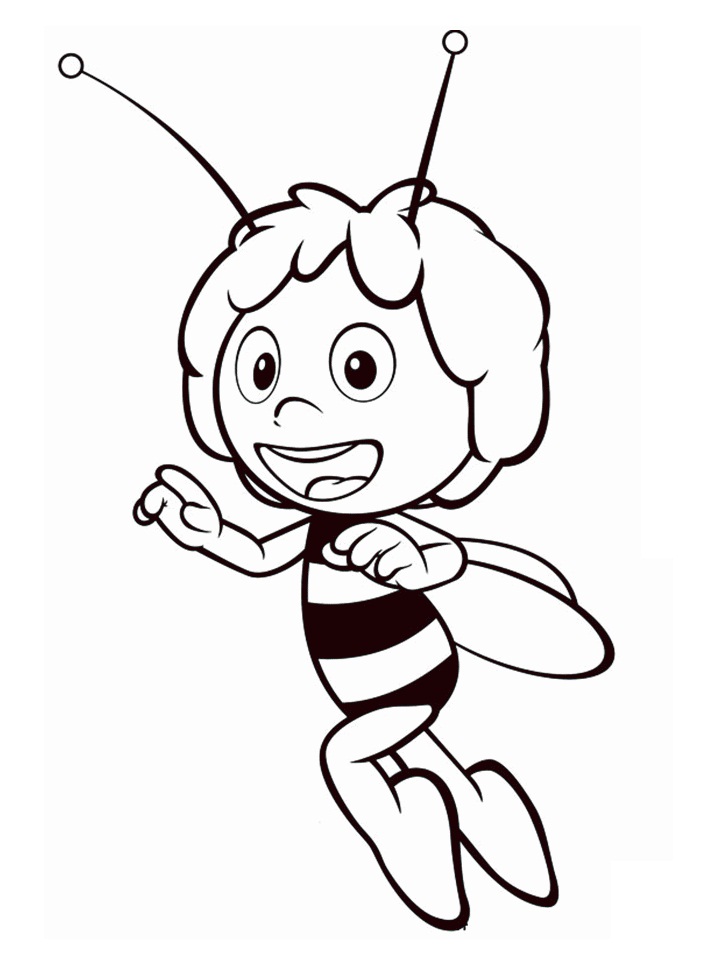Happy Maya the Bee Coloring Page