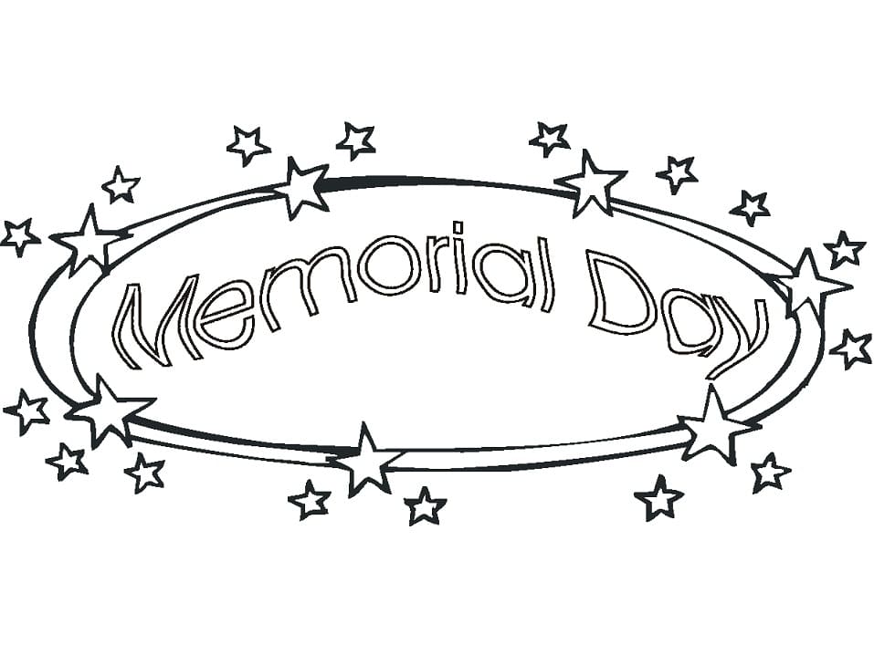 Memorial Day In Stars Coloring Page