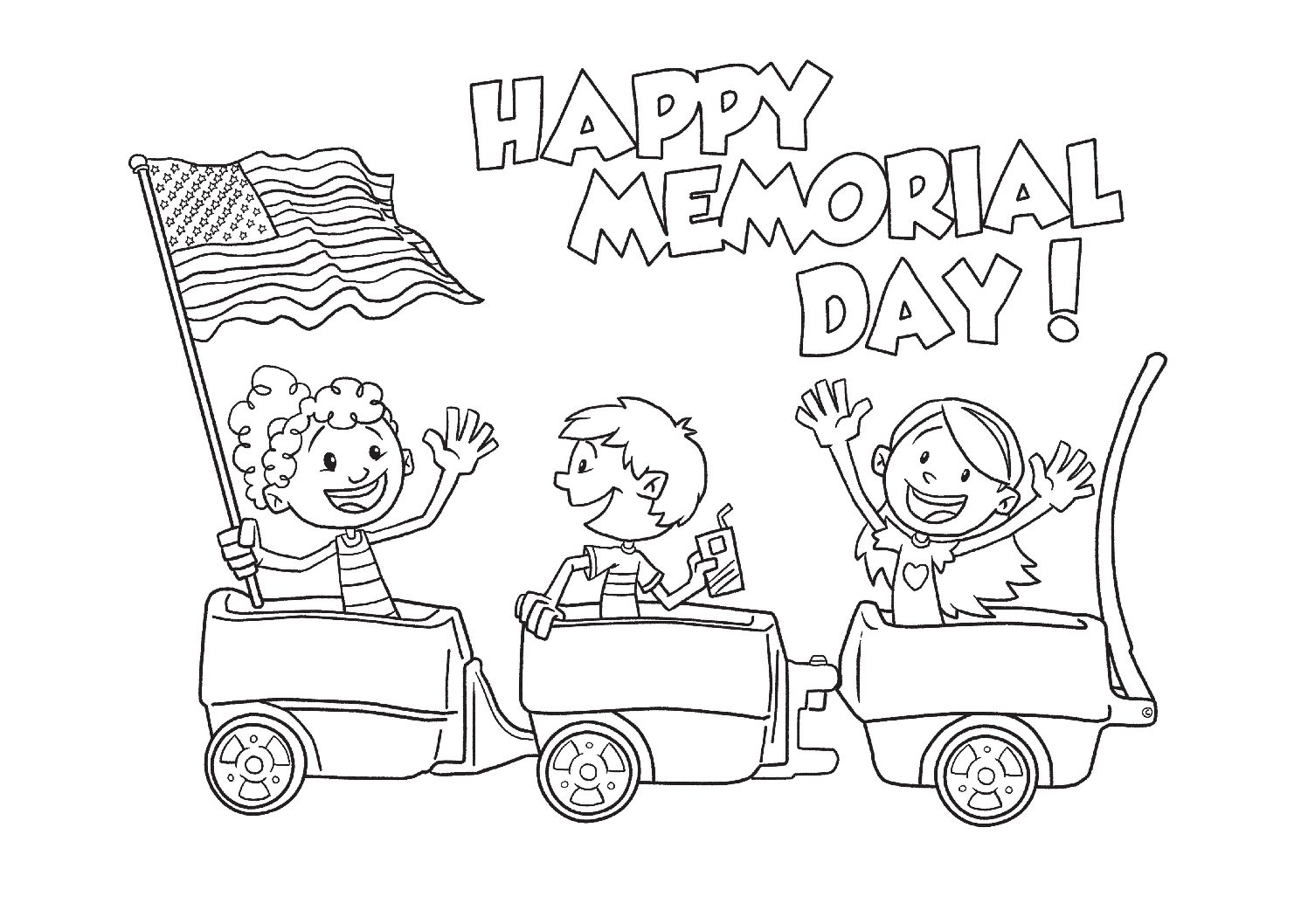 Happy Memorial Day Coloring Page
