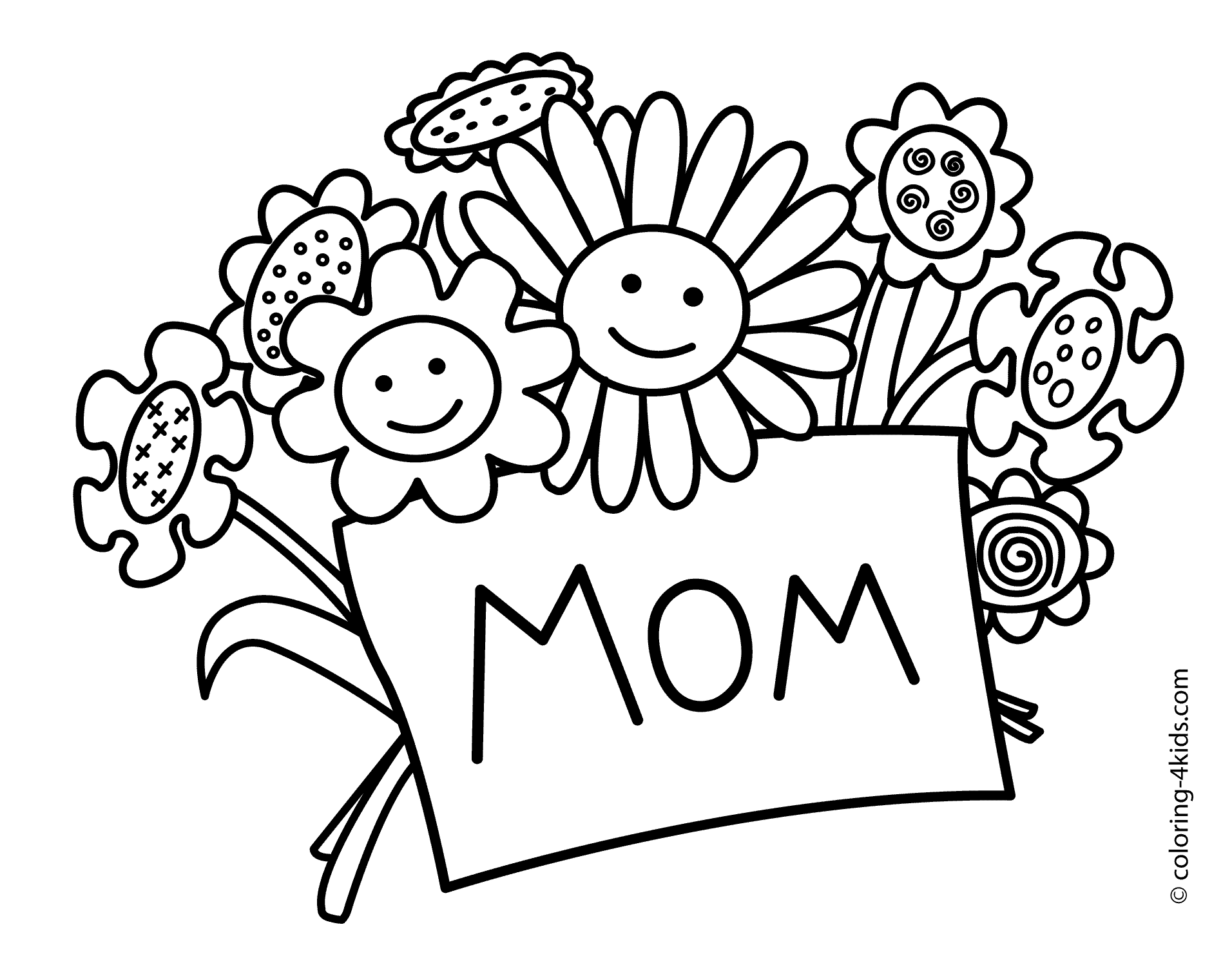 Happy Mom’s Day Coloring Page