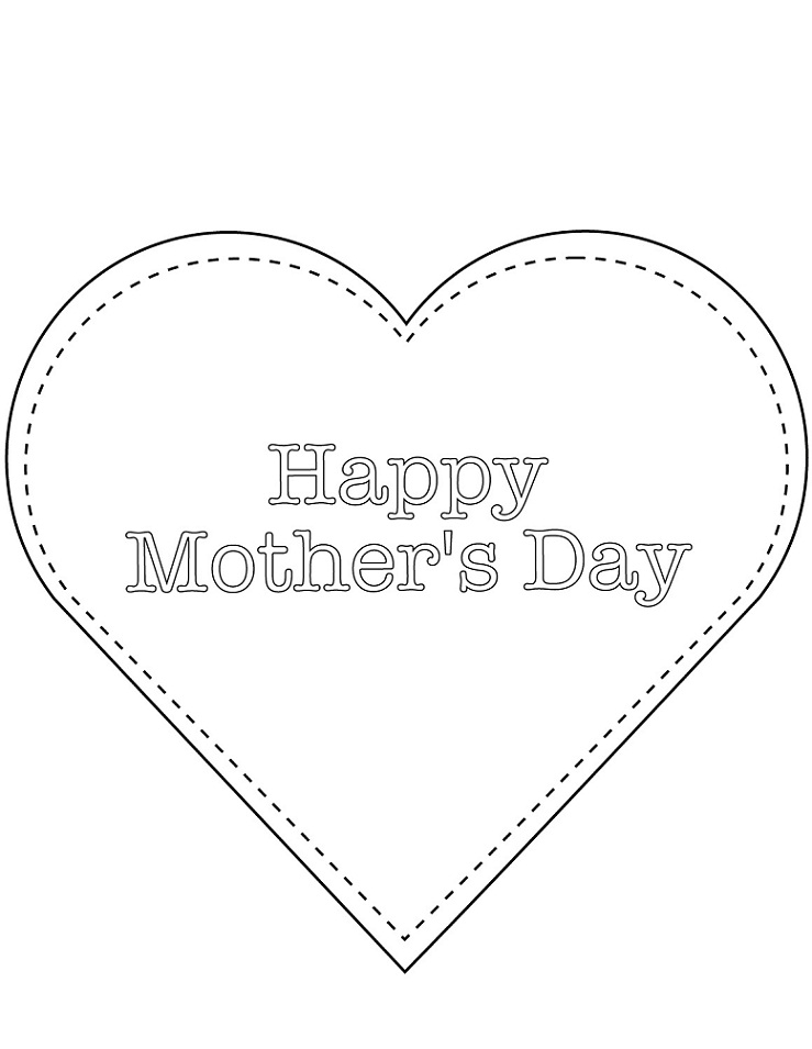 Happy Mother’s Day Heart Coloring Page