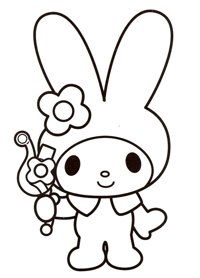 Happy My Melody Coloring Page