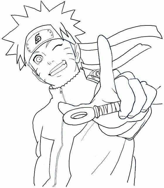 Happy Naruto Coloring Page