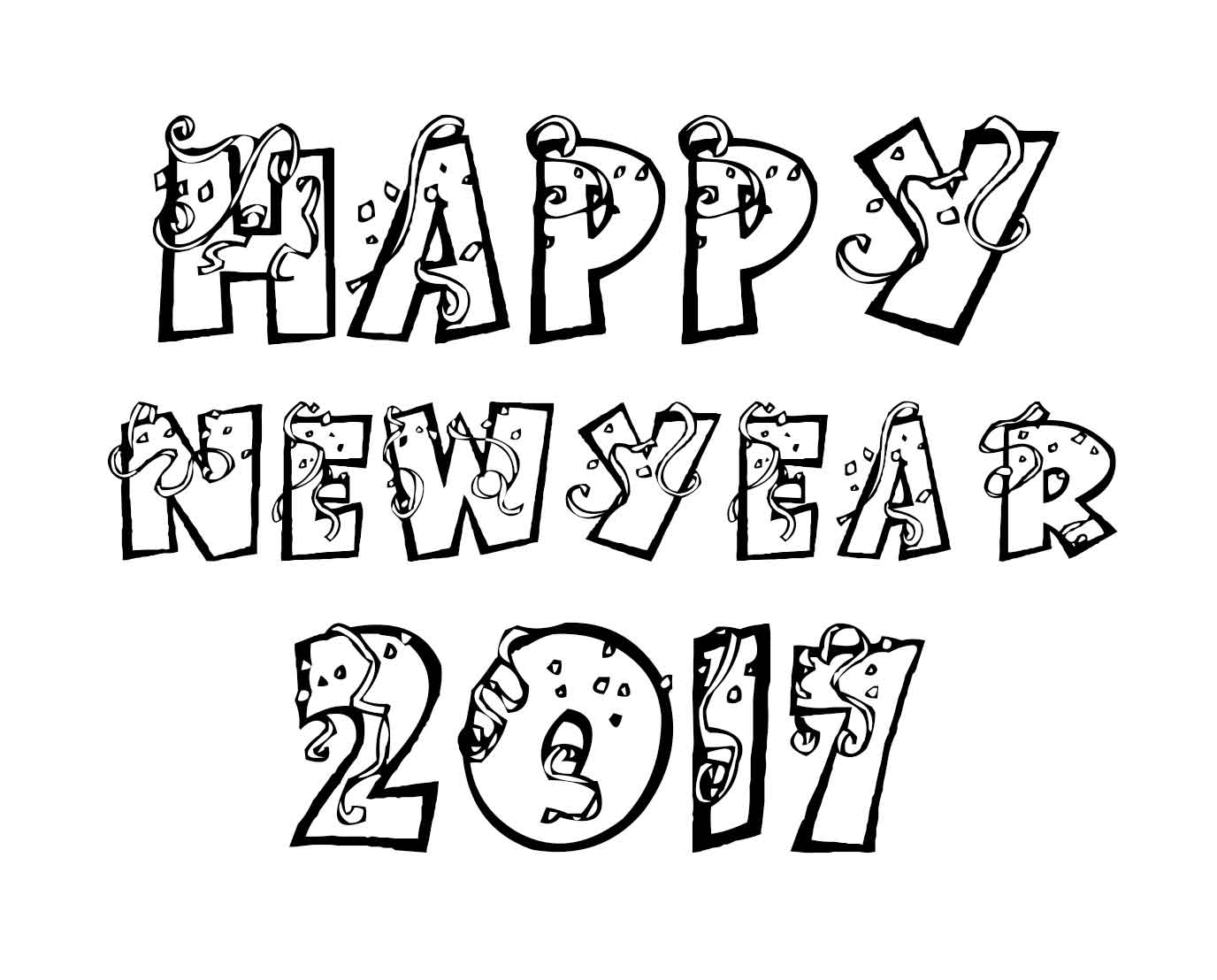 Happy New Year 2017 Coloring Pages Coloring Page