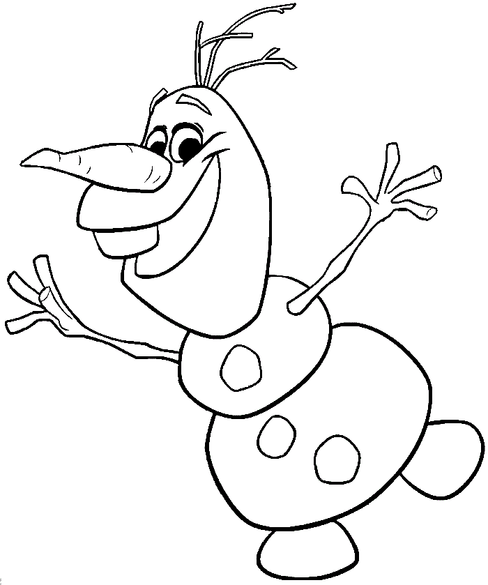 Happy Olaf Coloring Page