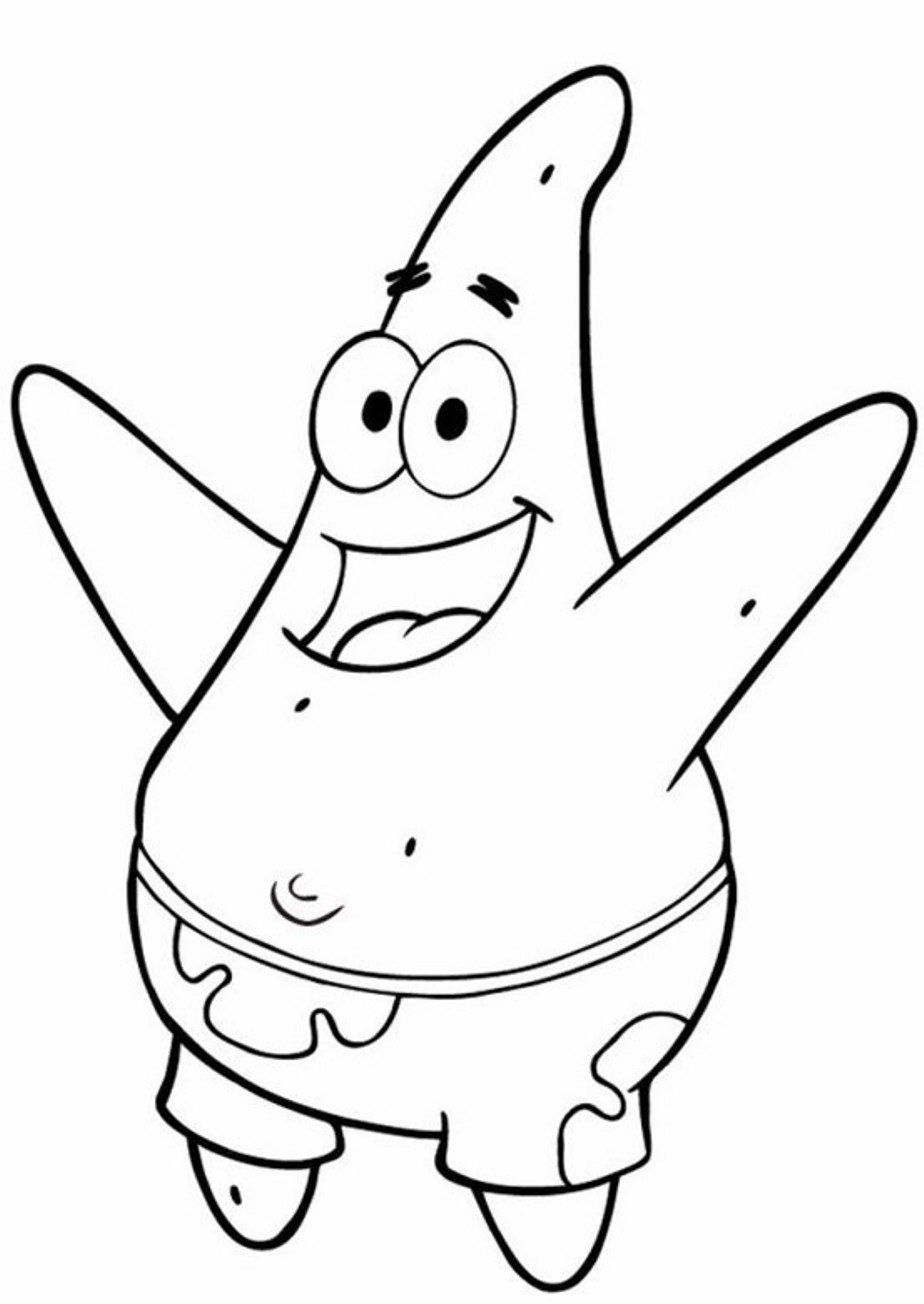 Happy Patrick In Spongebob Printable Coloring Page