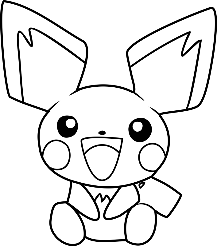 Happy Pichu Pokemon Coloring Page