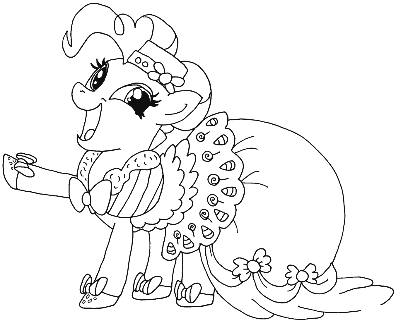 Happy Pinkie Pie My Little Pony Coloring Page