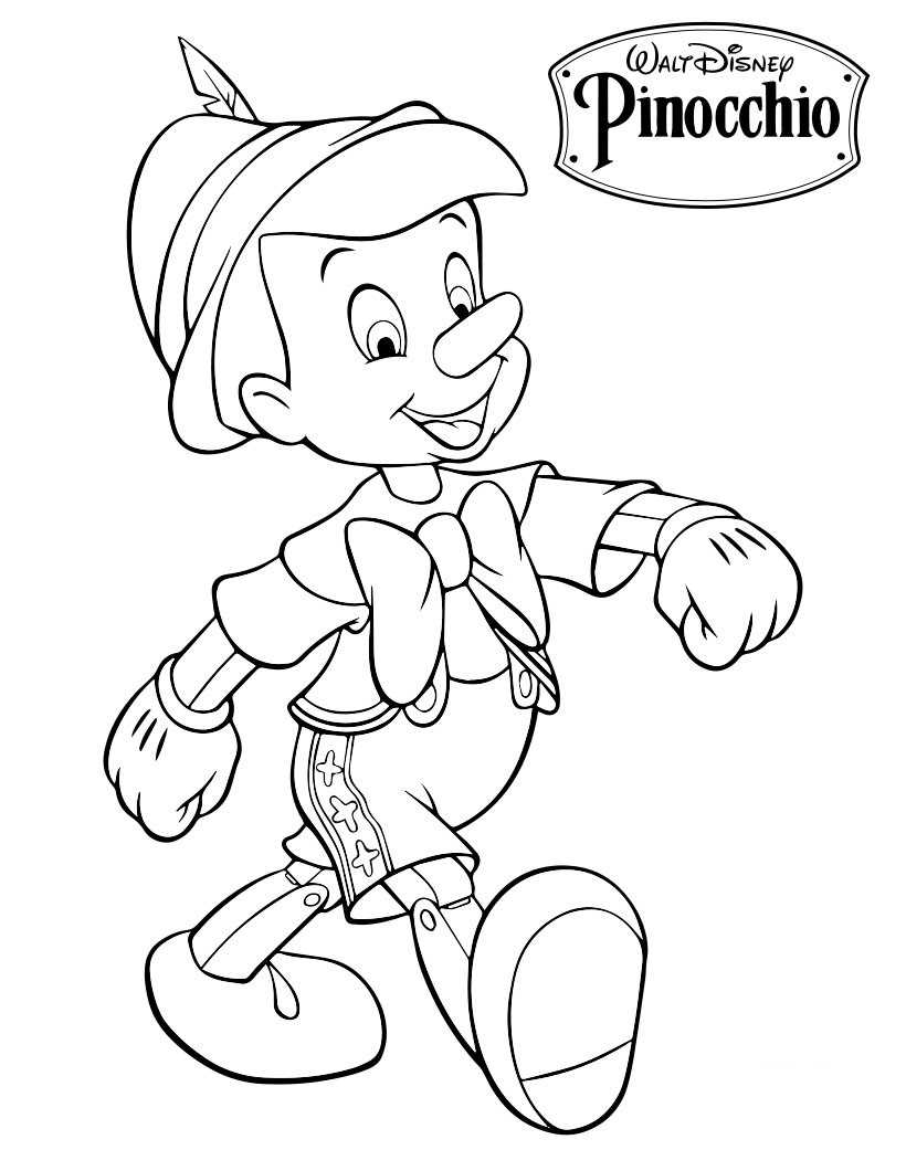 Happy Pinocchio Coloring Page