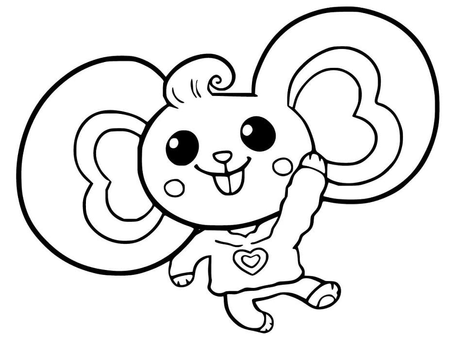 Happy Potato Mouse Coloring Page