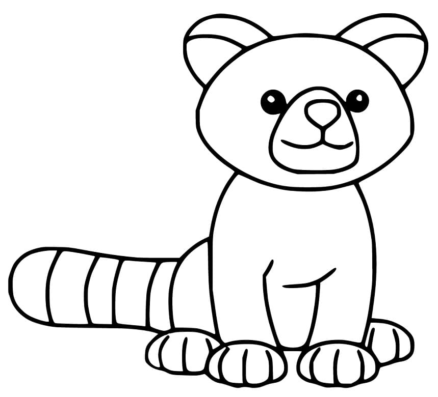 Happy Red Panda Coloring Page