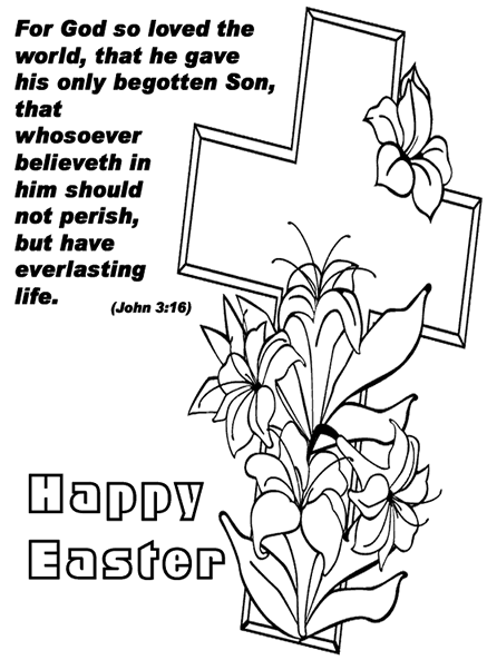 Happy Religious Easter Coloring Sheet Coloring Page