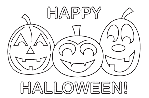 Happy Printable Halloween Coloring Page