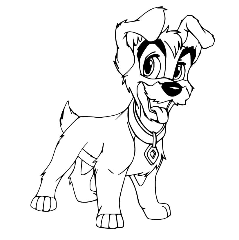 Happy Scamp Coloring Page