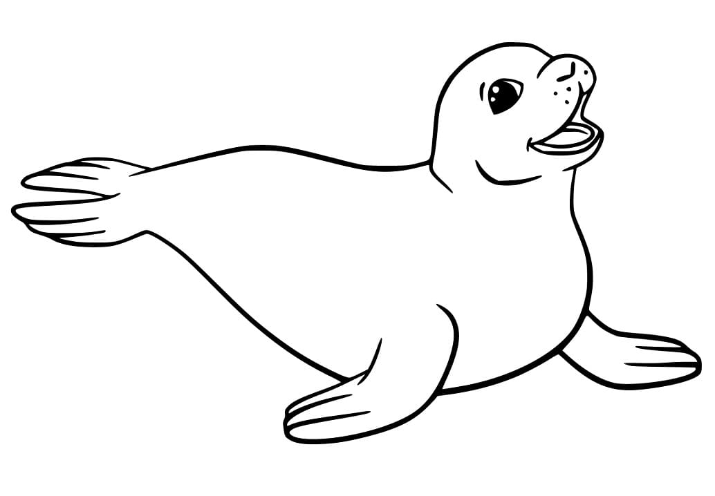 Happy Seal Coloring Page