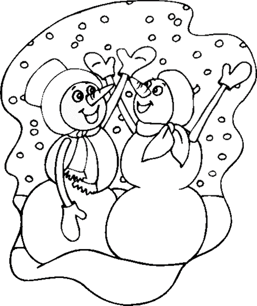 Happy Snowman Winter Sdf0e Coloring Page