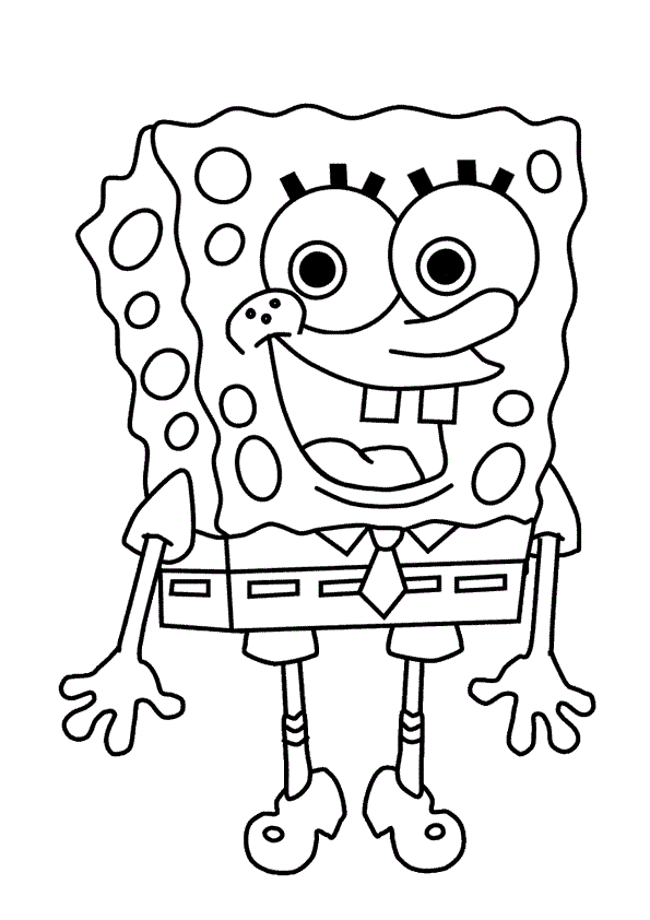 Happy Sponge Bob Coloring Page