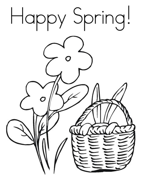 Happy Springs Coloring Page