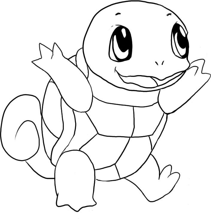 Happy Squirtle Coloring Page