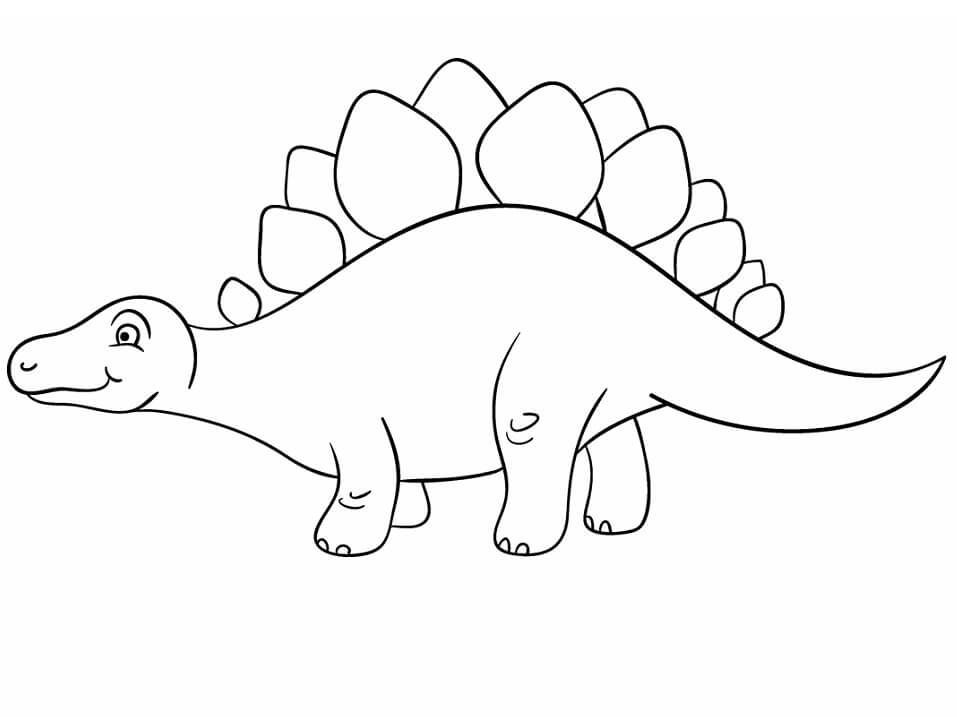 Happy Stegosaurus Coloring Page