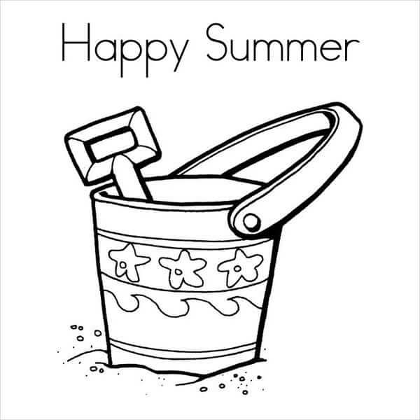 Happy Summer Coloring Page