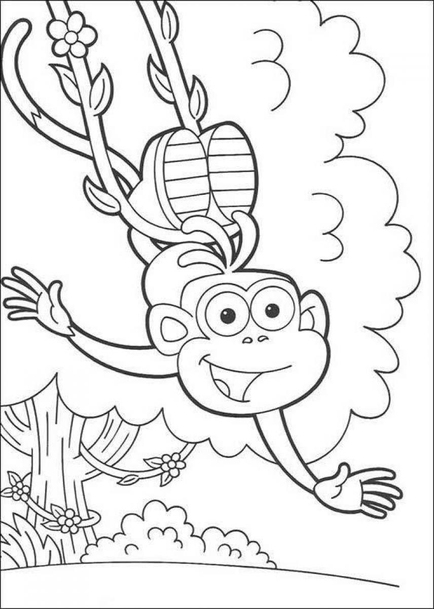 Happy Swinging Boots Of Dora S To Printf877 Coloring Page