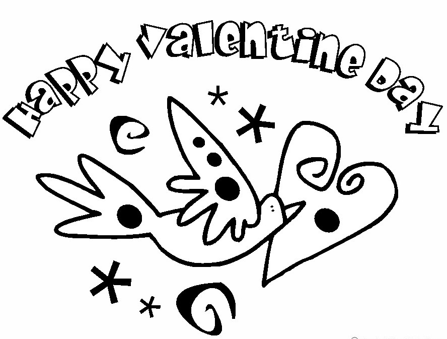 Happy Valentine  Dove5be4 Coloring Page