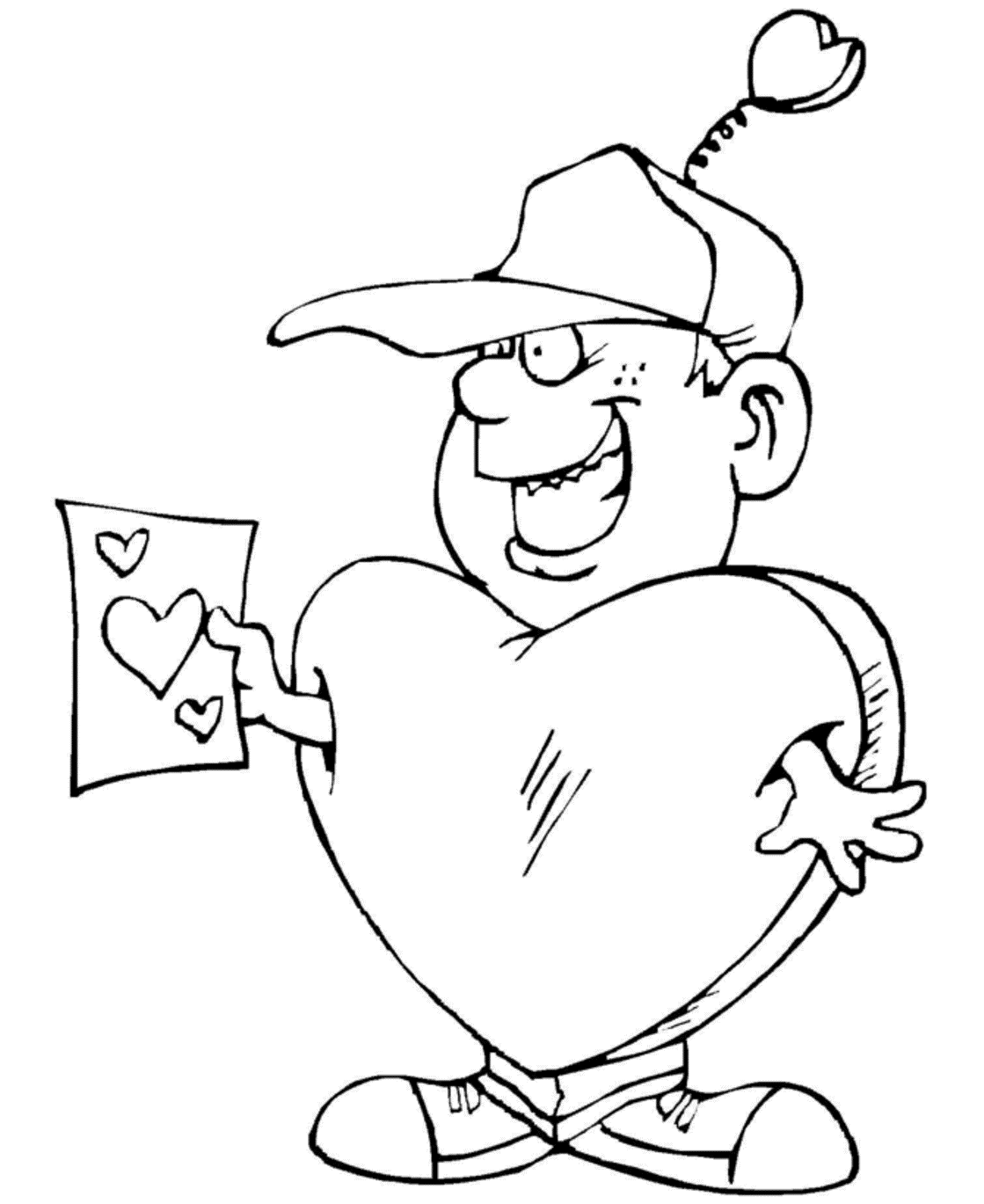 Happy Valentine Free Coloring Page
