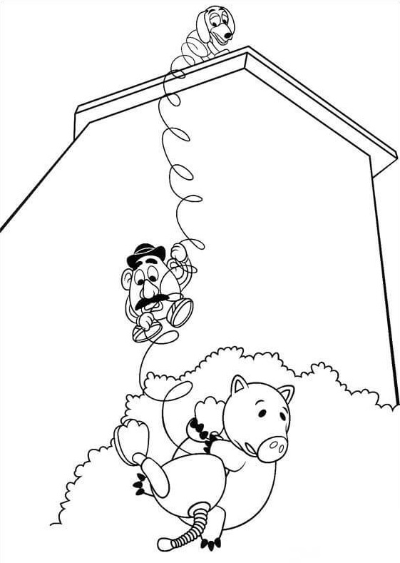 Haqmm Mr Potato Head And Slinky Dog Coloring Page