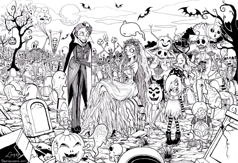 Hard Adult Halloween Coloring Pages Coloring Page