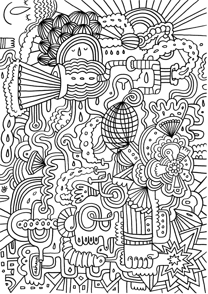 Hard Adult Pattern Coloring Page