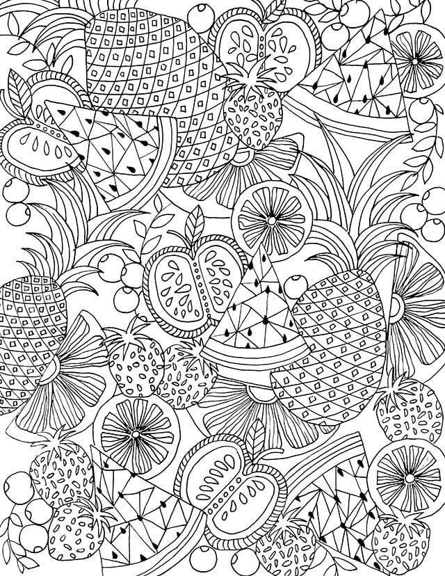 Hard Fruits Cool Coloring Page
