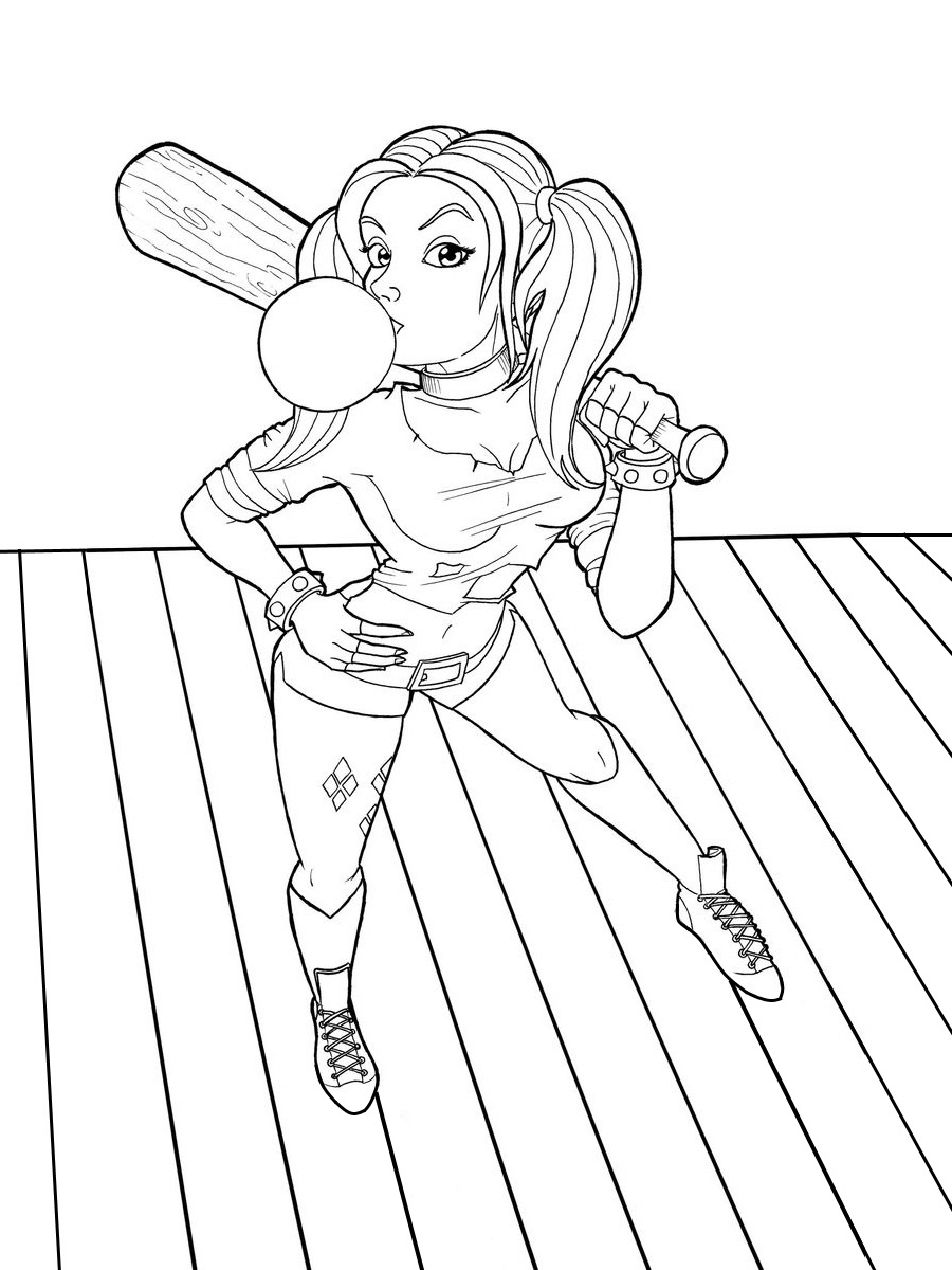 Harley Quinn Suicide Squad Joker Coloring Pages   Coloring Cool