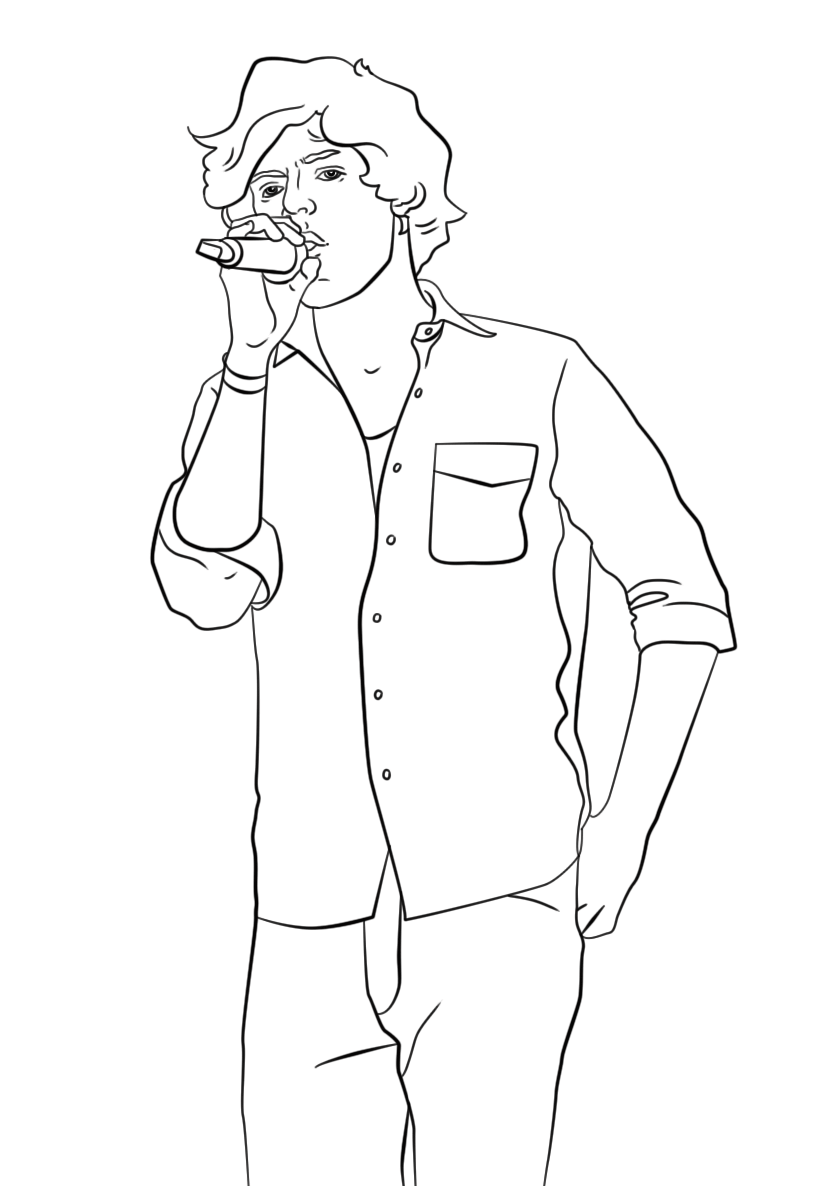 Harry Styles Celebrity Coloring Page