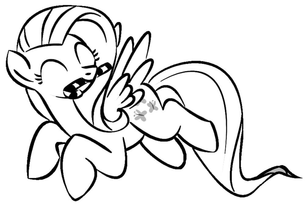 Having Fun with Fluttershy Coloring Page