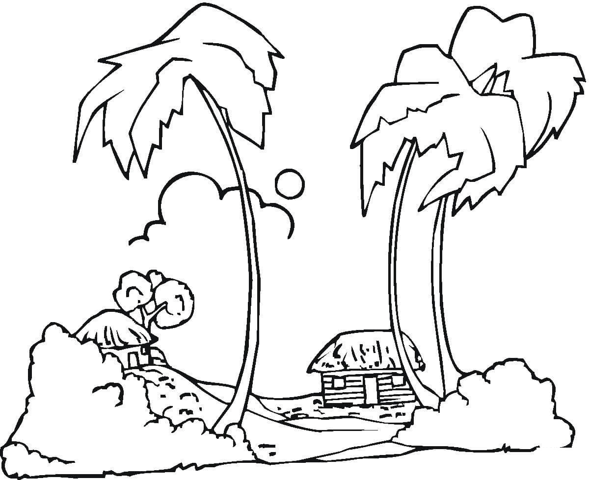 Hawaii Beaches Coloring Page