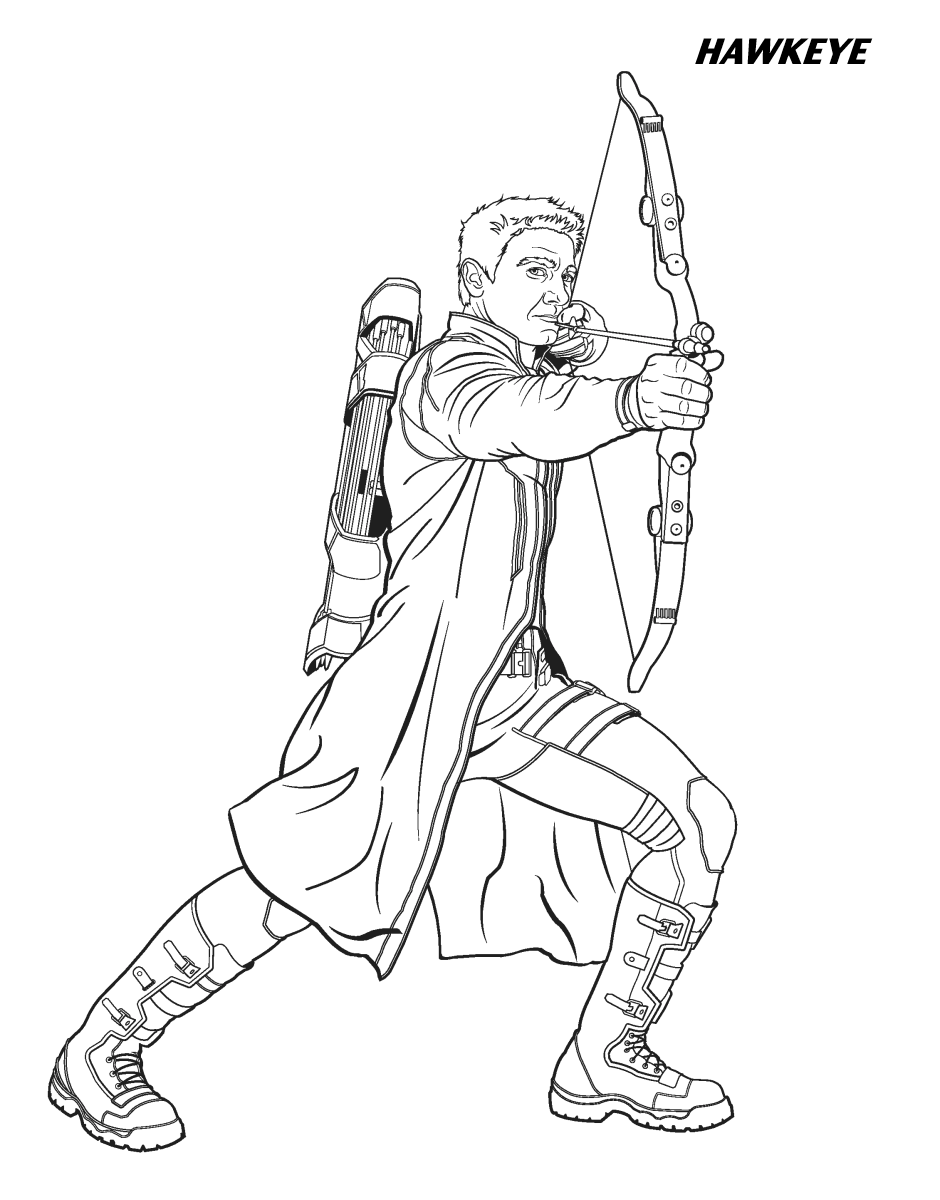 Hawkeye From The Avengers Coloring Page