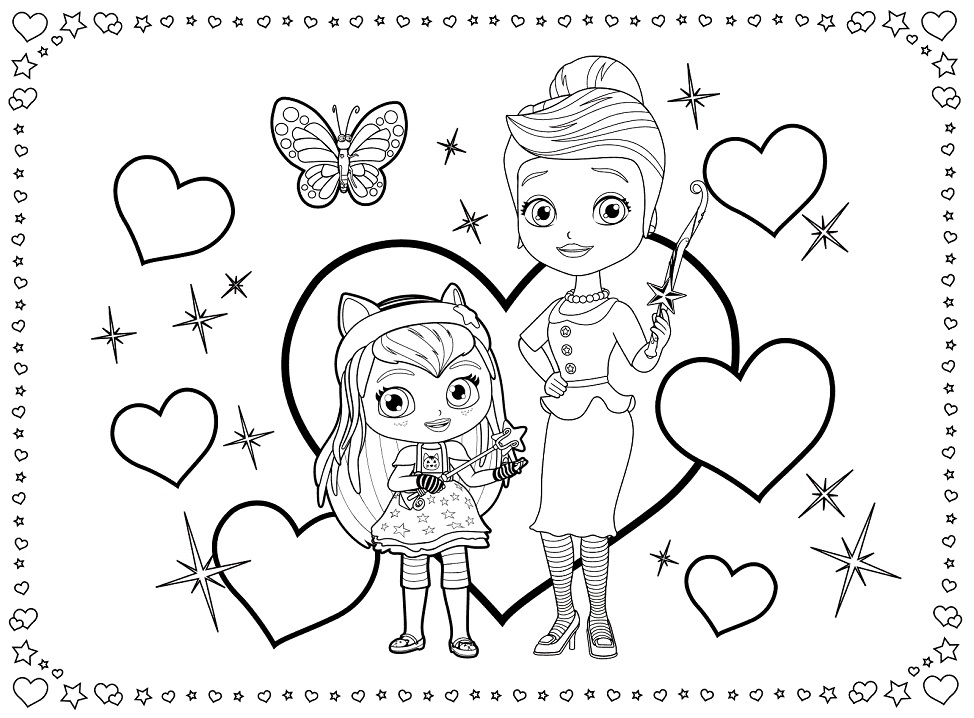 Hazel and Mom Coloring Page