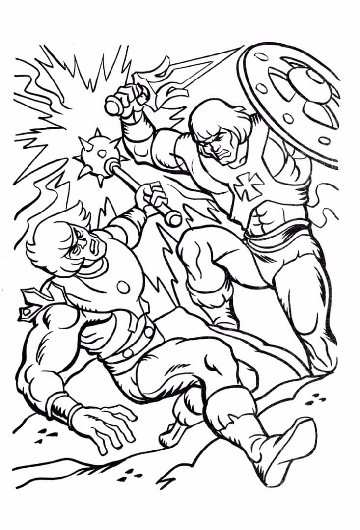 He-Man and Evil Clone Coloring Page