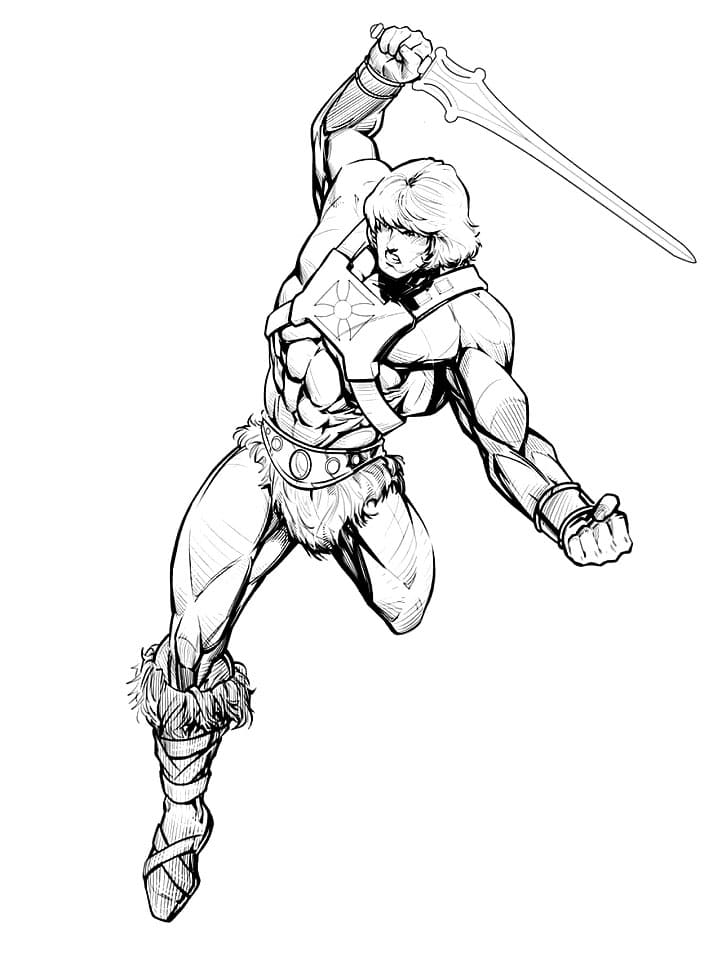 He-Man Attack Coloring Page