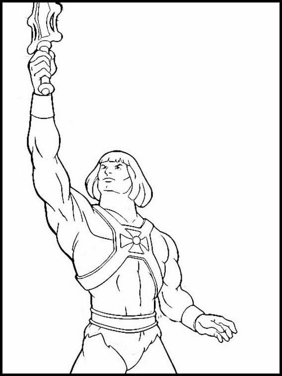 He-Man with Weapon Coloring Page